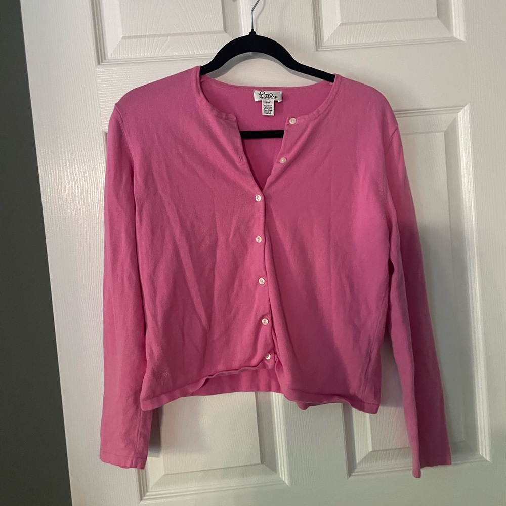 Lilly Pulitzer Pink Button-Up Cardigan